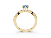 Pear-Shaped Crossover Engagement Ring Setting for a Fancy Blue Lab-Grown Diamond | Yellow Gold