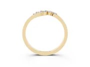 Round Diamond Five-Stone Crossover Band Set in Yellow gold with Prong Setting