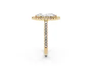 Marquise Pave Halo Engagement Ring Setting | Pave Band | Yellow Gold