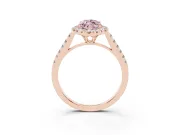 Marquise Raised Halo Engagement Ring Setting for a Fancy Pink Lab-Grown Diamond | Rose Gold