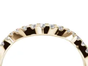 Round Lab-Grown Diamond Pavé Curved Wedding Band | Micro Prong Set | Yellow Gold
