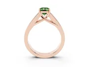 Emerald Cut Channel-Set Engagement Ring Setting for a Fancy Green Lab-Grown Diamond | Rose Gold