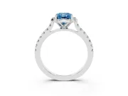 Radiant Cut Floral Petal Engagement Ring Setting for a Fancy Blue Lab-Grown Diamond | Petal Accents | White Gold