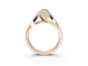 Marquise Halo Pavé Engagement Ring Setting for a Fancy Yellow Lab-Grown Diamond | Narrow Split Shank | Rose Gold