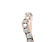 Round Diamond Curved Pavé Wedding Band Set in Rose gold with Nesting Profile