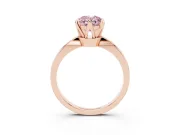 Fancy Pink Oval Cut Diamond Solitaire Engagement Ring Set in Rose gold with Slim Tapered Solitaire Band