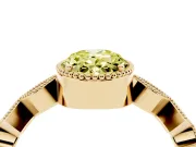Fancy Yellow Oval Cut Diamond Milgrain Marquise Twist Band Ring Set in Yellow gold with Prong Setting