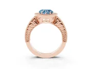 Heart-Shaped Halo Engagement Ring Setting for a Fancy Blue Lab-Grown Diamond | Rose Gold