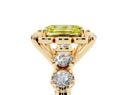 Emerald Cut Floral Engagement Ring Setting for a Fancy Yellow Lab-Grown Diamond | Petal Frame | Yellow Gold