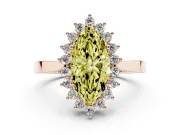 Marquise Scalloped Halo Engagement Ring Setting for a Fancy Yellow Lab-Grown Diamond | Rose Gold
