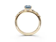 Emerald Cut Graduated Solitaire Engagement Ring Setting for a Fancy Blue Lab-Grown Diamond | Yellow Gold