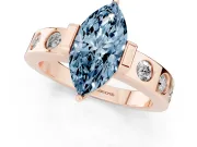 Marquise Tension Style Engagement Ring Setting for a Fancy Blue Lab-Grown Diamond | Rose Gold