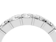 Princess Cut Diamond Seven-Stone Channel Band Set in Platinum with Bar Prongs