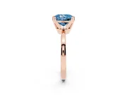 Radiant Cut Tapered Solitaire Engagement Ring Setting for a Fancy Blue Lab-Grown Diamond | Claw Prong Head | Rose Gold