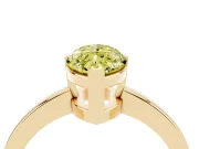 Fancy Yellow Marquise Cut Diamond Solitaire Ring Set in Yellow gold with Prong Head and Smooth Polished Band