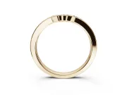Round Lab-Grown Diamond Pavé Contour Wedding Band | Raised Rails | Yellow Gold