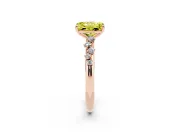 Radiant Cut Graduated Solitaire Engagement Ring Setting for a Fancy Yellow Lab-Grown Diamond | Rose Gold