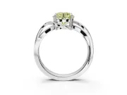 Round Bypass Solitaire Engagement Ring Setting for a Fancy Yellow Lab-Grown Diamond | Pavé and Plain Strands | Platinum