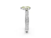 Pear-Shaped Domed Pavé Engagement Ring Setting for a Fancy Yellow Lab-Grown Diamond | Platinum