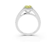 Oval Split Shank Halo Engagement Ring Setting for a Fancy Yellow Lab-Grown Diamond | Platinum