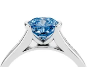 Cushion Cut Half Bezel Engagement Ring Setting for a Fancy Blue Lab-Grown Diamond | White Gold