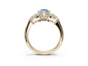 Marquise 3-Stone Engagement Ring Setting for a Fancy Blue Lab-Grown Diamond | Yellow Gold
