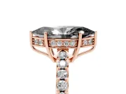 Marquise Hidden Halo Engagement Ring Setting for a Black Center | Rose Gold