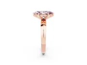 Fancy Pink Marquise Cut Diamond Solitaire Engagement Ring Set in Rose gold with Flat Band and Prong Setting