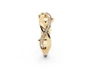 Round Diamond Pavé Twist Band Set in Yellow gold with Bezel Setting