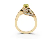 Emerald Cut Bypass Pavé Engagement Ring Setting for a Fancy Yellow Lab-Grown Diamond | Graduated Pavé | Yellow Gold