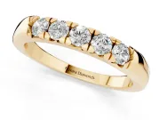 Round Diamond Half Eternity Band Set in Yellow gold with Channel Setting