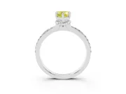 Pear-Shaped Channel Set Engagement Ring Setting for a Fancy Yellow Lab-Grown Diamond | Rope Collar | Sterling Silver