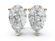 Round Lab-Grown Diamond Solitaire Basket Stud Earrings | Open Gallery | Yellow Gold