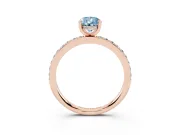 Pear-Shaped Hidden Halo Engagement Ring Setting for a Fancy Blue Lab-Grown Diamond | Rose Gold