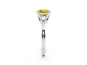 Fancy Yellow Asscher Cut Diamond Solitaire Engagement Ring Set in White gold with Slim Tapered Solitaire Band