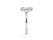 Marquise Cut Diamond Solitaire Ring Set in Platinum with Thin Band and Prong Setting