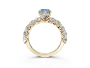 Cushion Cut Engagement Ring Setting for a Fancy Blue Lab-Grown Diamond | Yellow Gold - Design NV-24455