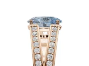 Oval Split Shank Pavé Engagement Ring Setting for a Fancy Blue Lab-Grown Diamond | Rose Gold