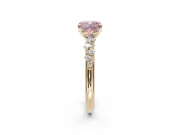 Cushion Cut Graduated Solitaire Engagement Ring Setting for a Fancy Pink Lab-Grown Diamond | Yellow Gold