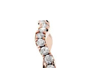 Round Diamond Scalloped Pavé Wedding Band Set in Rose gold with Shared Prong Setting