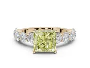 Princess Cut Engagement Ring Setting for a Fancy Yellow Lab-Grown Diamond | Yellow Gold - Design NV-24455