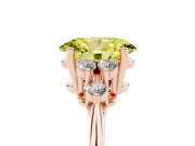 Oval Cluster Accent Engagement Ring Setting for a Fancy Yellow Lab-Grown Diamond | Rose Gold
