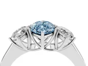 Marquise 3 Stone Engagement Ring Setting for a Fancy Blue Lab-Grown Diamond | Sterling Silver