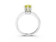 Radiant Cut Engagement Ring Setting for a Fancy Yellow Lab-Grown Diamond | Sterling Silver - Design NV-24888
