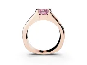 Princess Cut Half Bezel Solitaire Engagement Ring Setting for a Fancy Pink Lab-Grown Diamond | Wide Band | Rose Gold