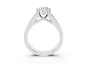 Heart-Shaped Channel-Set Engagement Ring Setting | Princess Side Stones | Sterling Silver