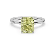 Radiant Cut Hidden Halo Ring Setting for a Fancy Yellow Lab-Grown Diamond | White Gold