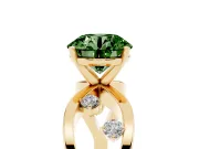 Round Loop Engagement Ring Setting for a Fancy Green Lab-Grown Diamond | Yellow Gold