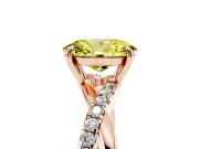 Oval Crossover Engagement Ring Setting for a Fancy Yellow Lab-Grown Diamond | Rose Gold