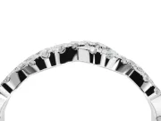 Round Lab-Grown Diamond Twisted Pavé Half Eternity Band | Interwoven Strands | Sterling Silver